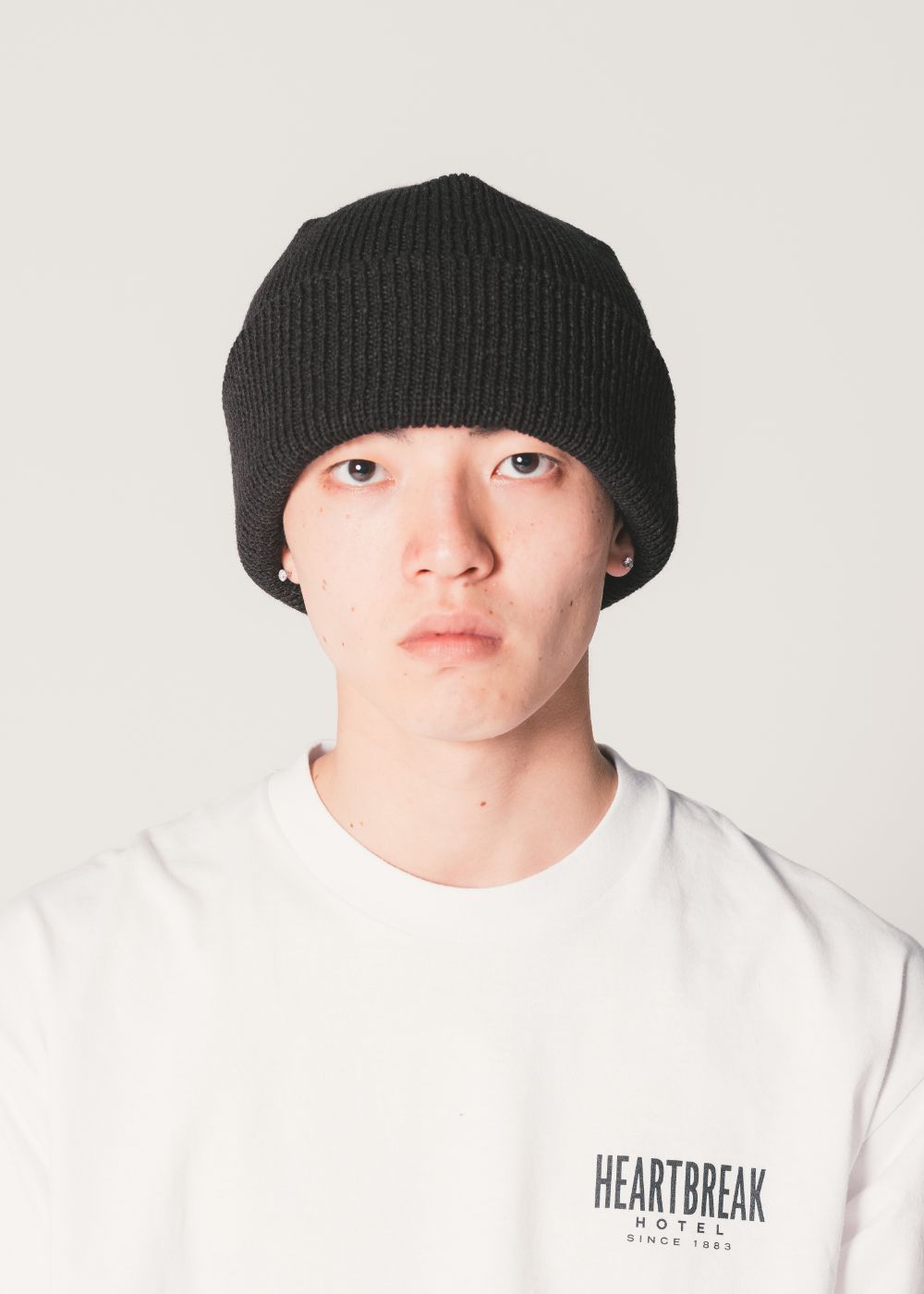 ACRYLIC WATCH CAP "ROBERT" (BLACK) / オリジナル アクリル ニットキャップ