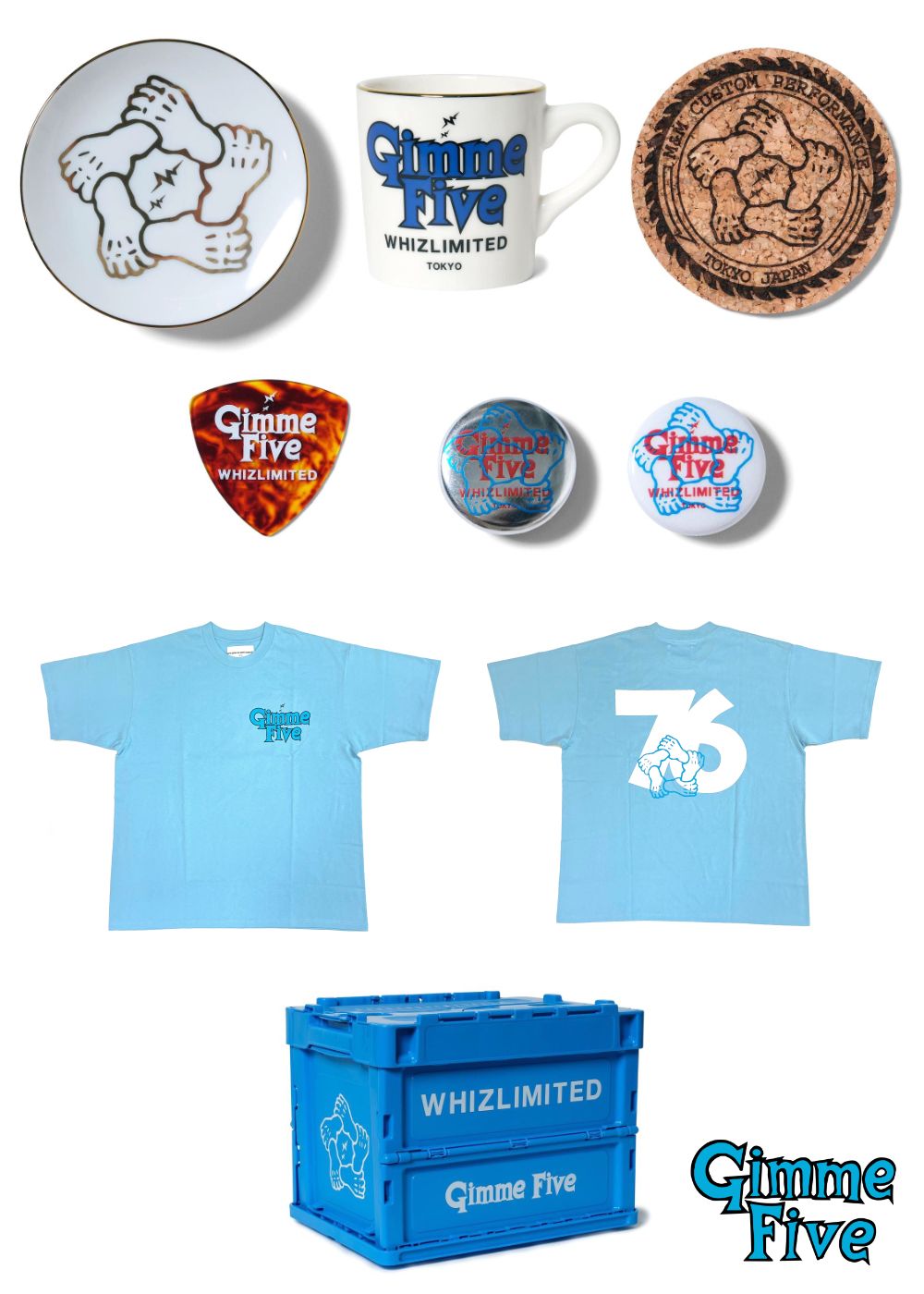 WHIZ LIMITED - ×GIMME FIVE 76 TEE BOX (LIGHT BLUE) / GIMME FIVE コラボ 76 Tシャツ  ボックスセット | LOOPHOLE