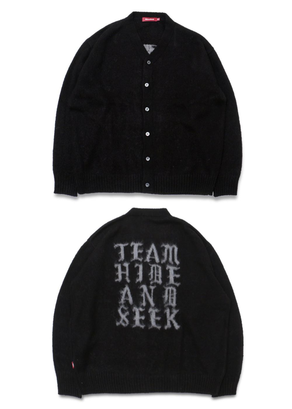 HIDE AND SEEK - 【ラスト1点】TEAM MOHAIR CARDIGAN (BLACK) / チーム