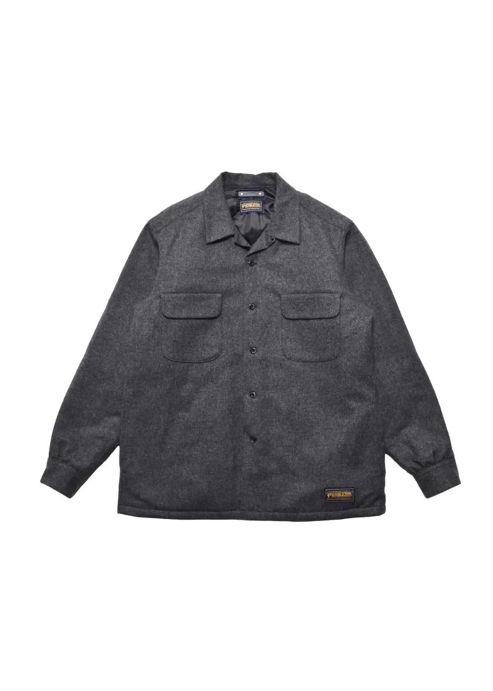 PENDLETON Wool Quiltliner Open Collar SH (GRY) / ペンドルトン コラボ オープンカラー ウール シャツ ジャケット