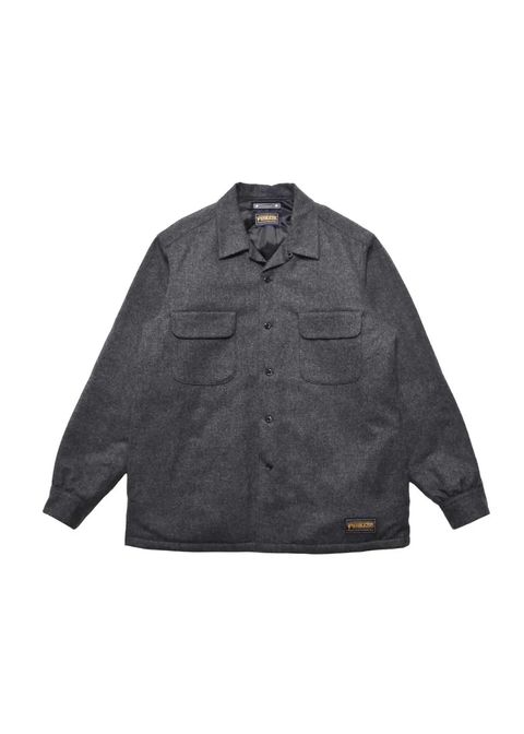 PENDLETON Wool Quiltliner Open Collar SH (GRY) / ペンドルトン コラボ オープンカラー ウール シャツ ジャケット