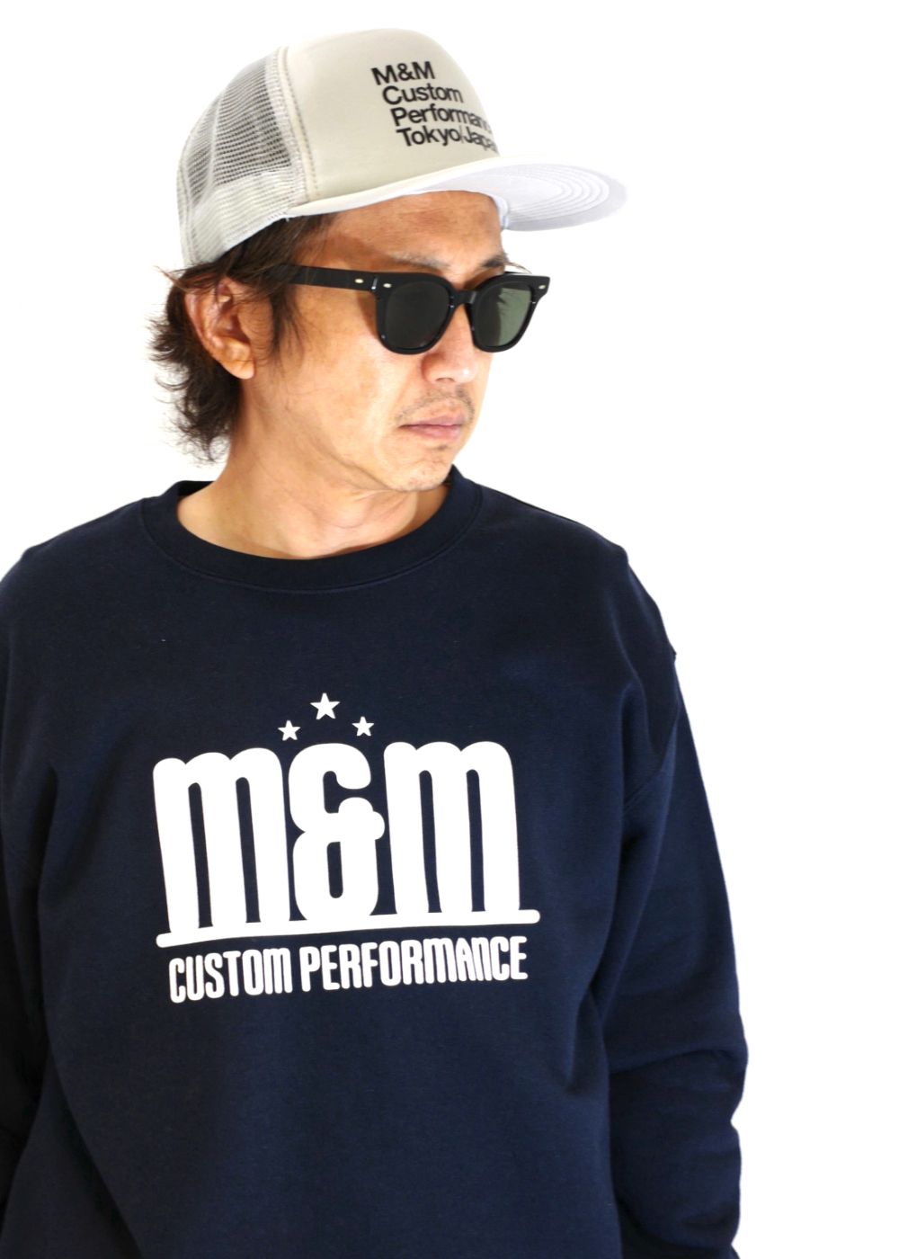 M&M CUSTOM PERFORMANCE - PRINT MESH CAP (GRAY) / プリント メッシュ