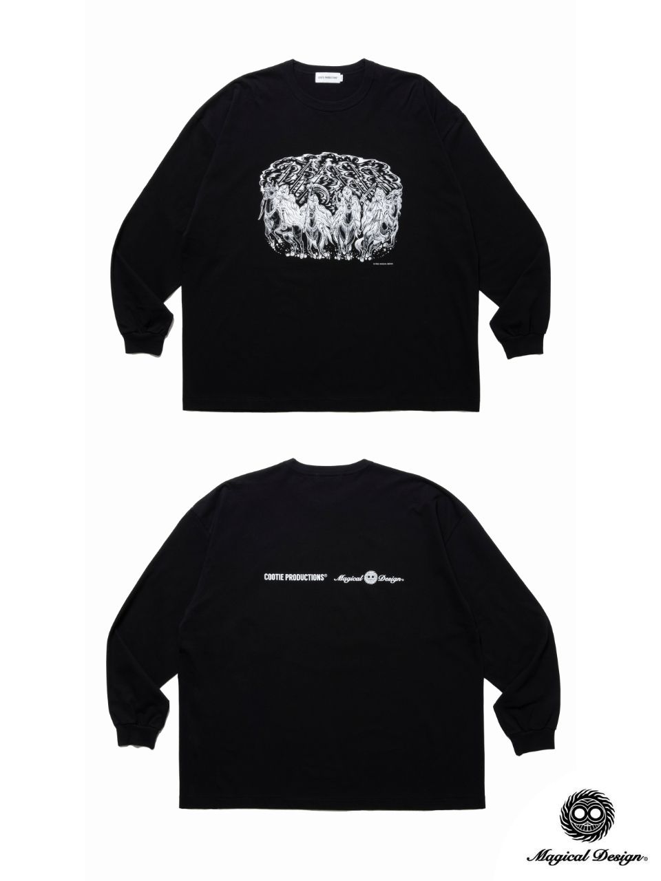 COOTIE PRODUCTIONS 新作販売告知 / マジカルデザインとのコラボによる長袖&半袖Tシャツ。
