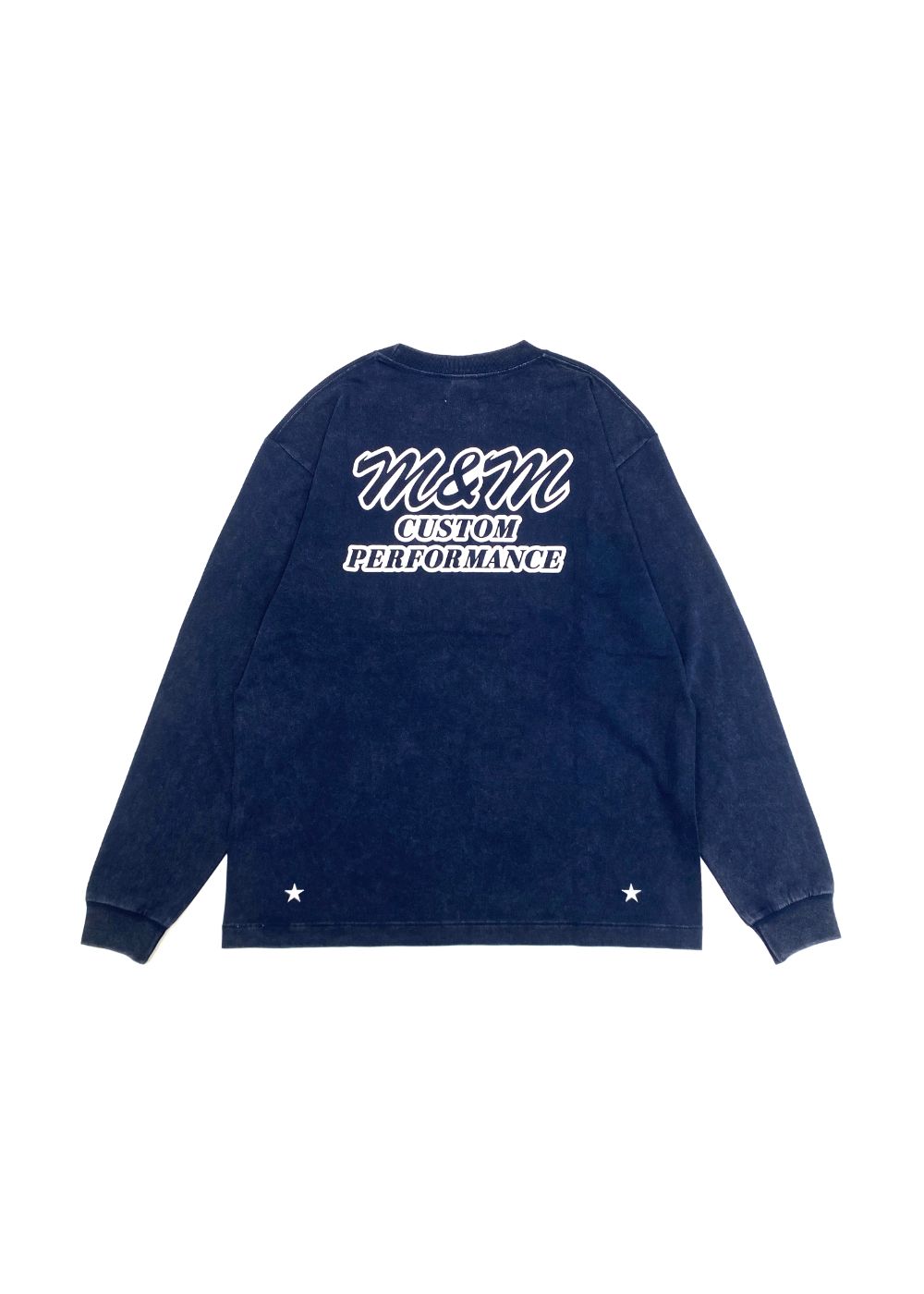 FADE WASH L/S TEE (FADE NAVY) / プリント ロンT