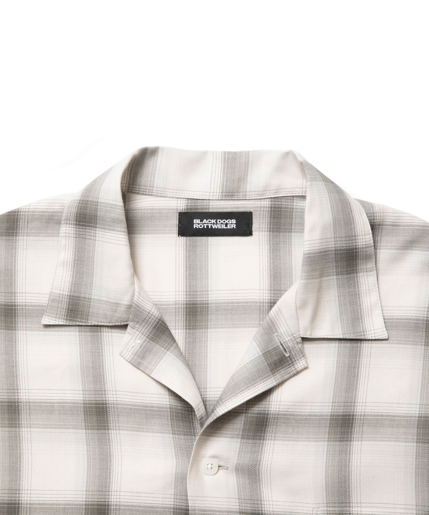 R9 OMBRE SHIRT (BLACK) / チェック オープンカラー シャツ