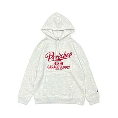 SCRIPT COLLEGE HOODIE (ASH) / カレッジロゴ スウェットパーカー