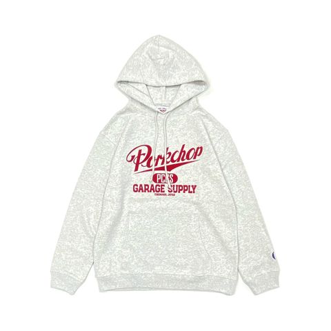 SCRIPT COLLEGE HOODIE (ASH) / カレッジロゴ スウェットパーカー