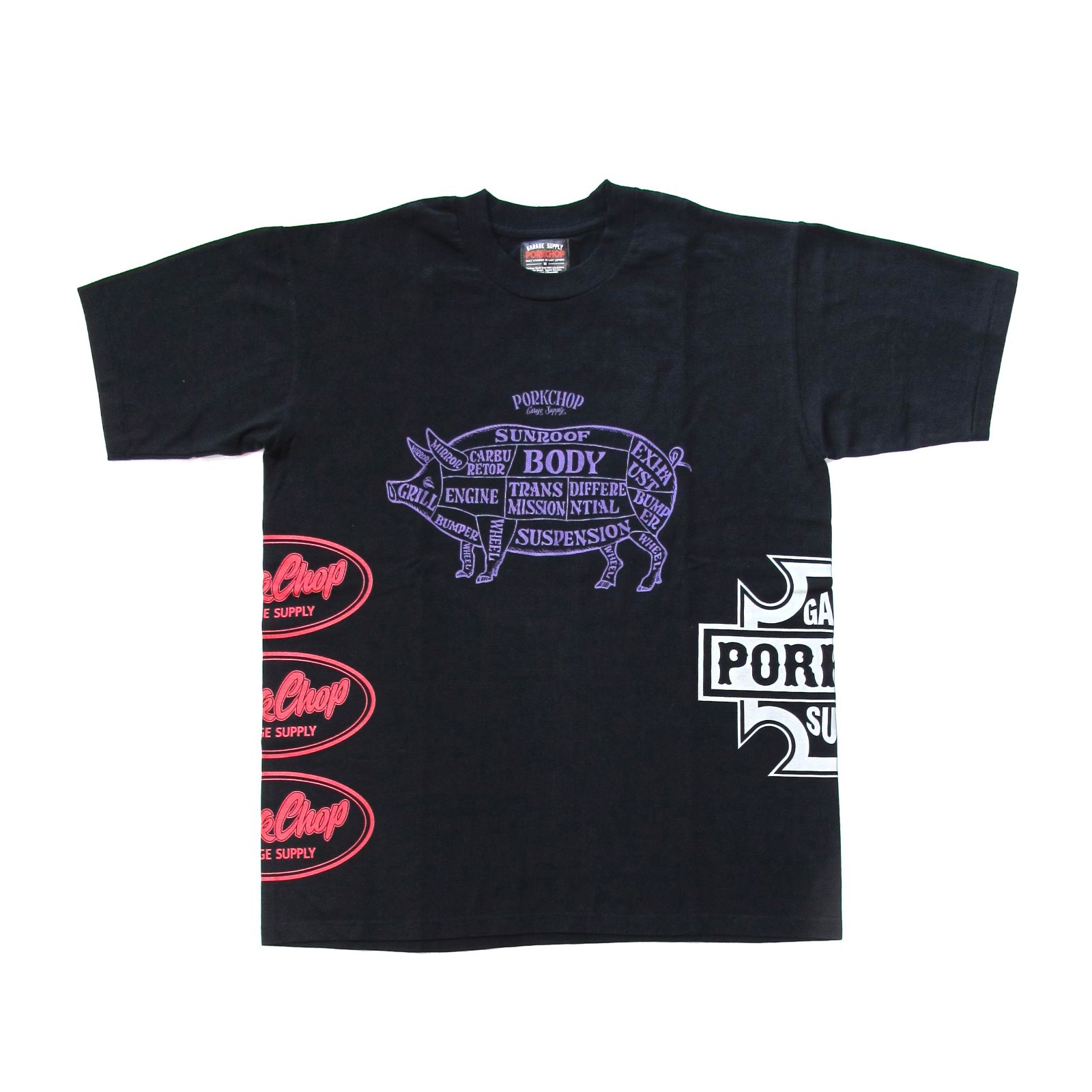 PORKCHOP - MULTI LOGOS TEE (BLACK) / マルチポーク Tシャツ | LOOPHOLE