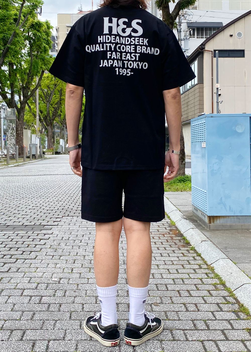 H&S Short (BLACK) / ロゴ プリント イージーショーツ / セットアップ可能