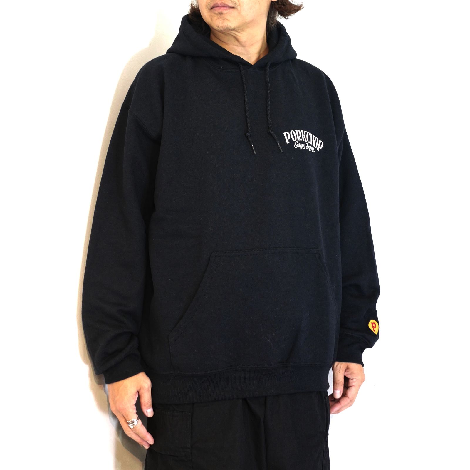 PORKCHOP GARAGE SUPPLY - PORK BACK HOODIE (BLACK) / ポークバック スウェットパーカー |  LOOPHOLE