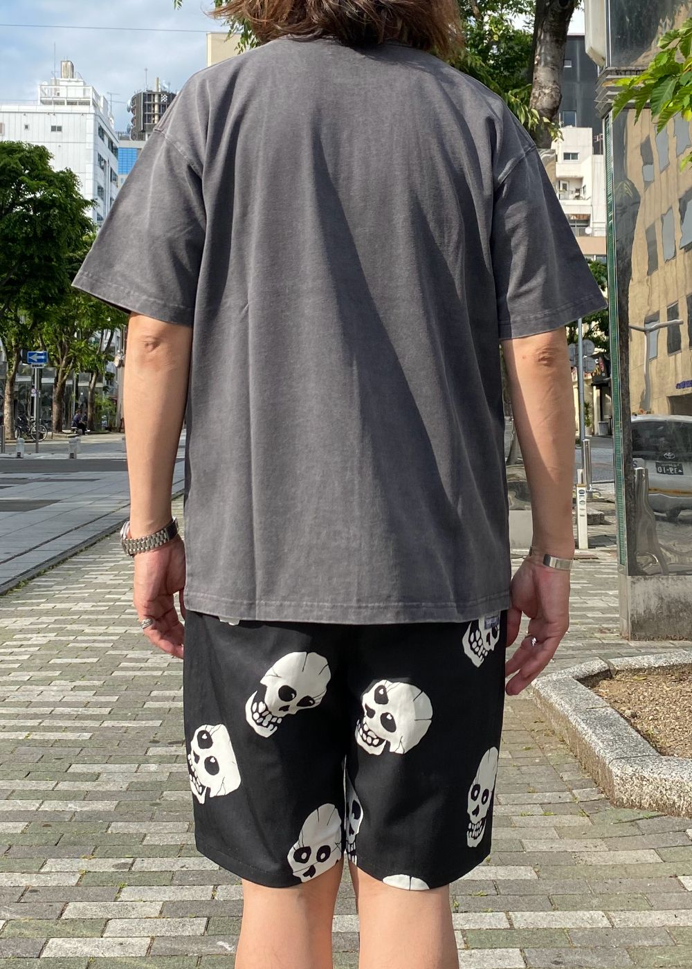 I only pigment tee (CHARCOAL GRAY) / プリント ピグメント Tシャツ