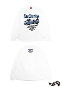×CARSERVICE L/S Tee-2 (WHITE) / カーサービス コラボ Tシャツ