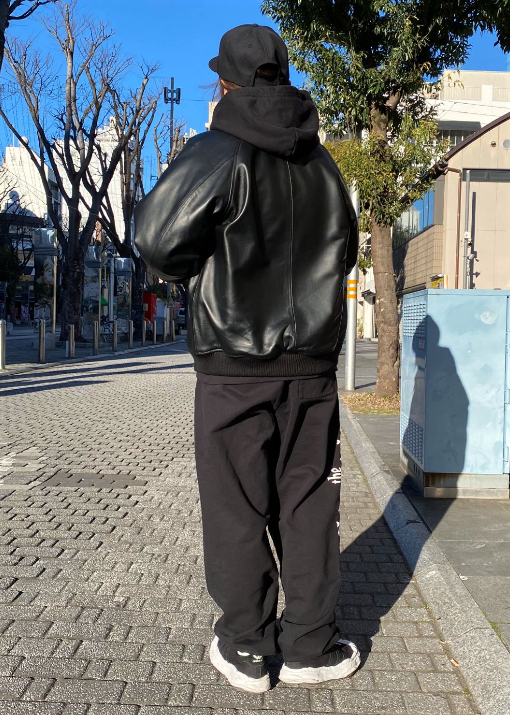 Leather Varsity Jacket (BLACK/WHITE) / 西浦徹 コラボ レザー ジャケット