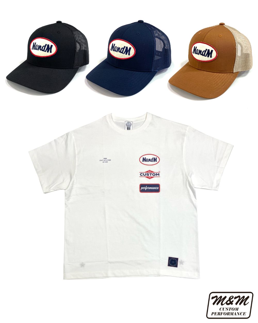 M&M 新作販売告知 / 新鮮味のあるグラフィックを採用したプリントTee&メッシュキャップ。