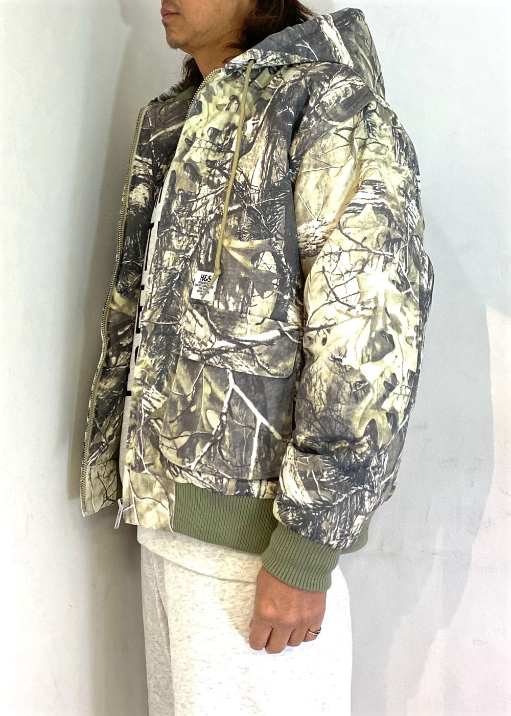 Camo Zip Hooded Jacket (BEIGE CAMO) / オリジナル カモフラージュ フード ジャケット / セットアップ可能