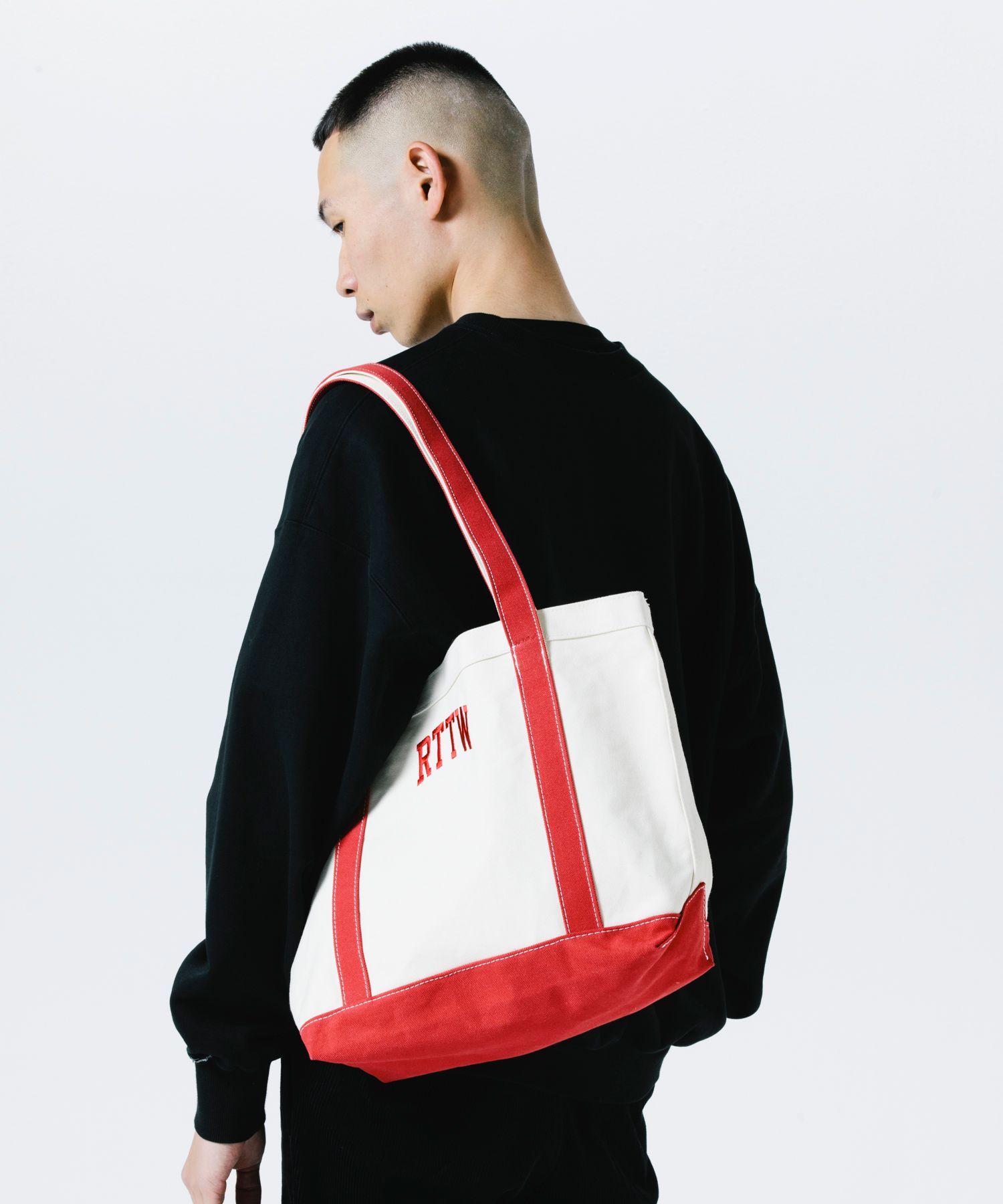 RTTW TOTE BAG (RED) / カレッジロゴ キャンバストートバッグ