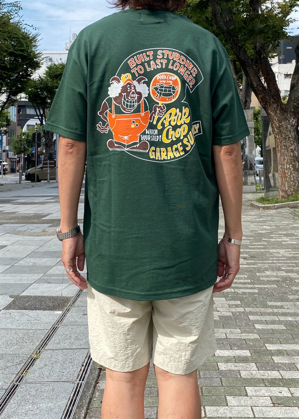 PORKY TEE (FOREST GREEN) / ポーキー ロゴ Tシャツ