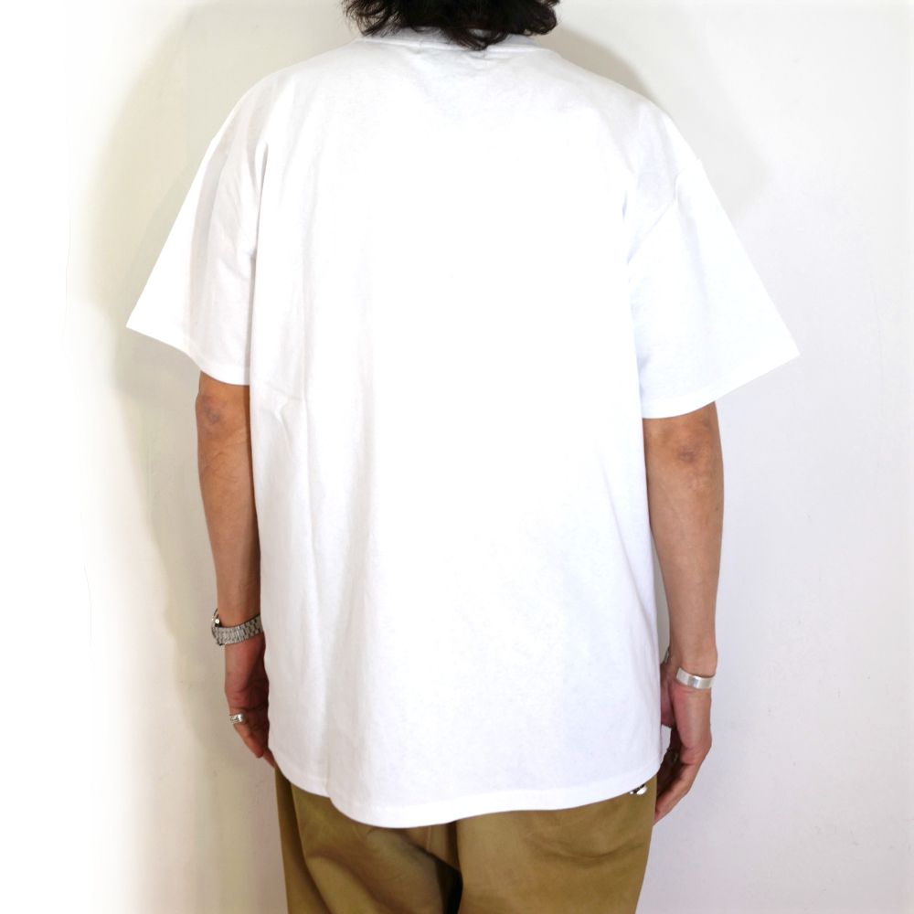 アウトライン刺繡S/S TEE (WHITE)