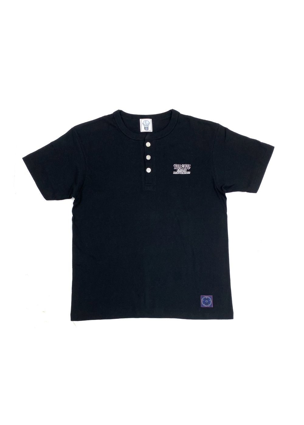 【ラスト1点】HENRY NECK TEE (BLACK) / ヘンリーネック Tシャツ