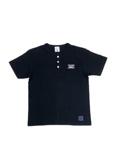 【ラスト1点】HENRY NECK TEE (BLACK) / ヘンリーネック Tシャツ
