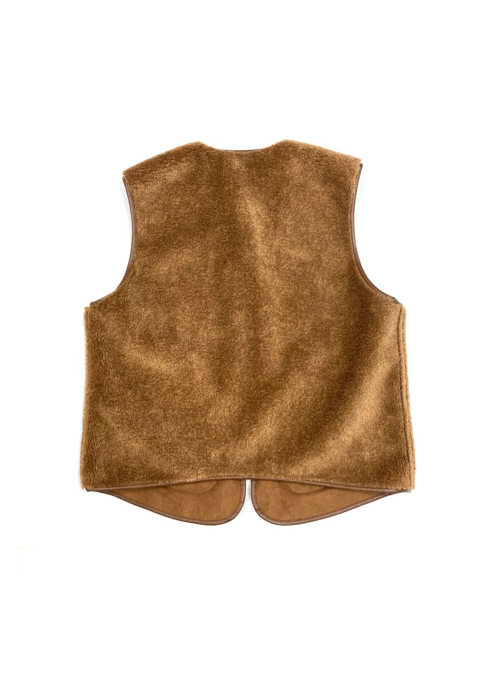 Vegan Mouton Vest (BROWN) / ビーガン ムートン ベスト