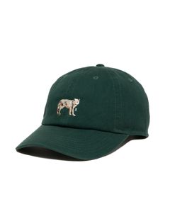 DAD DOG CAP (GREEN) / ロゴ刺繍 ダッドキャップ。