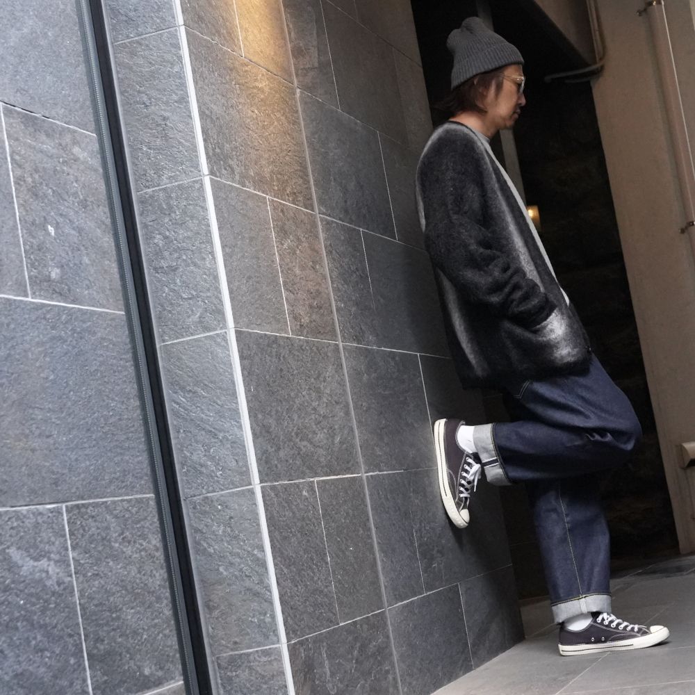 Fuzzy Stripe Mohair Knit Cardigan (BLT) /  ストライプ モヘアニット カーディガン