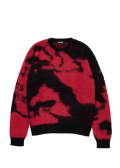 R9 PAINTED KNIT (RED) / クルーネック モヘアニット