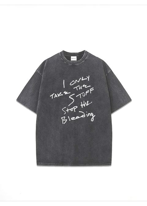 I only pigment tee (CHARCOAL GRAY) / プリント ピグメント Tシャツ