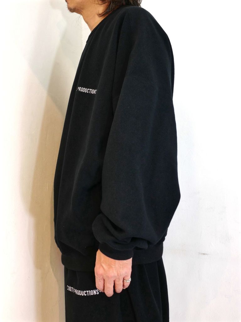 COOTIE PRODUCTIONS - Fleece Sweat Crew (BLACK) / フリース オーバー  