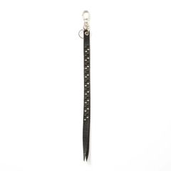 ROUND & PYRAMID STUDS LEATHER LONG KEY RING (BLACK) / スタッズ レザー キーリング ロング バージョン