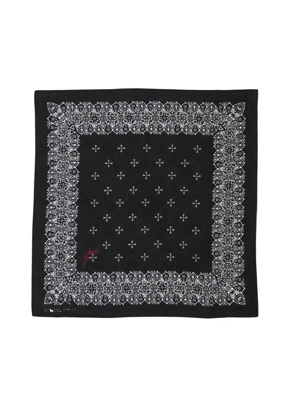 髑髏 BANDANA (BLACK-W) / ×横尾忠則 髑髏バンダナ柄 コラボ バンダナ