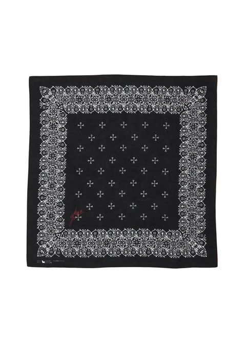 髑髏 BANDANA (BLACK-W) / ×横尾忠則 髑髏バンダナ柄 コラボ バンダナ