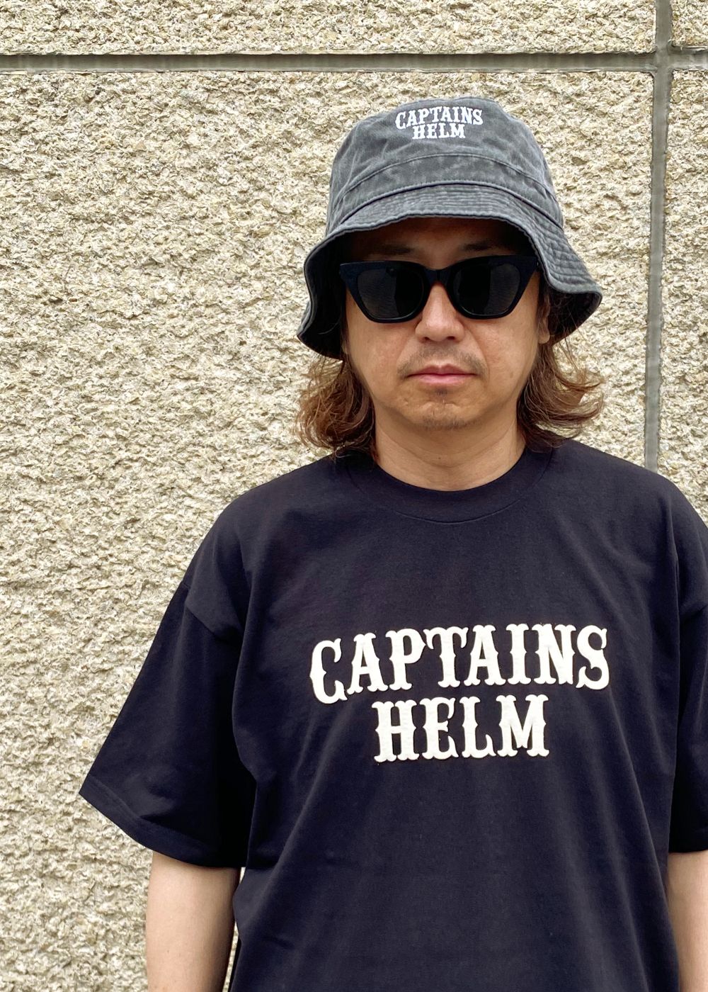 LOCALS BUCKET HAT (BLACK) / ロゴ刺繍 バケット ハット