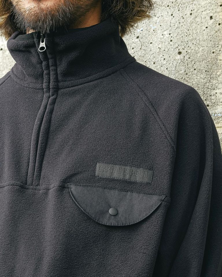 CAPTAINS HELM - POLARTEC®︎ HALF-ZIP FLEECE JACKET (BLACK 