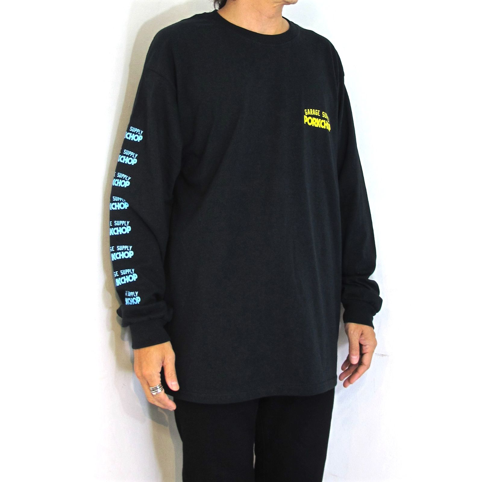 PORKCHOP - CRUSHER L/S TEE (BLACK) / クラッシャー ロングスリーブ T