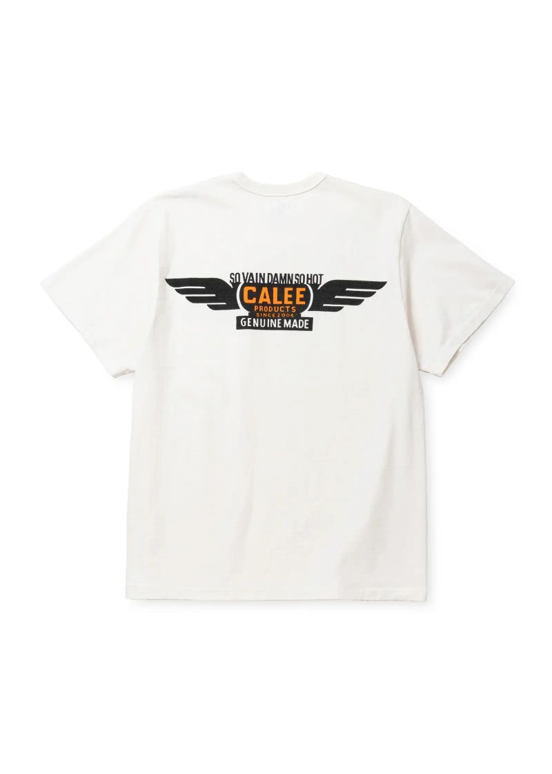 BINDER NECK WING LOGO VINTAGE TEE ＜NATURALLY PAINT DESIGN＞ (WHITE) / ×ナチュラリーペイント コラボ Tシャツ