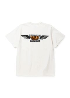 BINDER NECK WING LOGO VINTAGE TEE ＜NATURALLY PAINT DESIGN＞ (WHITE) / ×ナチュラリーペイント コラボ Tシャツ