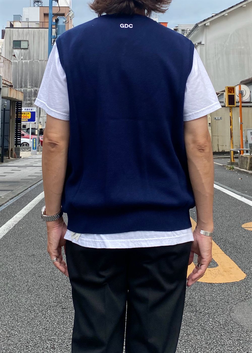 GDC×TW Cotton Knit Vest (NAVY) / ×TW コラボ ニット ベスト