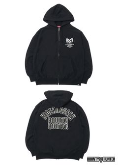 HS×BH ZIP HOODED SWEAT SHIRT (BLACK) / バウンティーハンター コラボ スウェット ジップパーカー