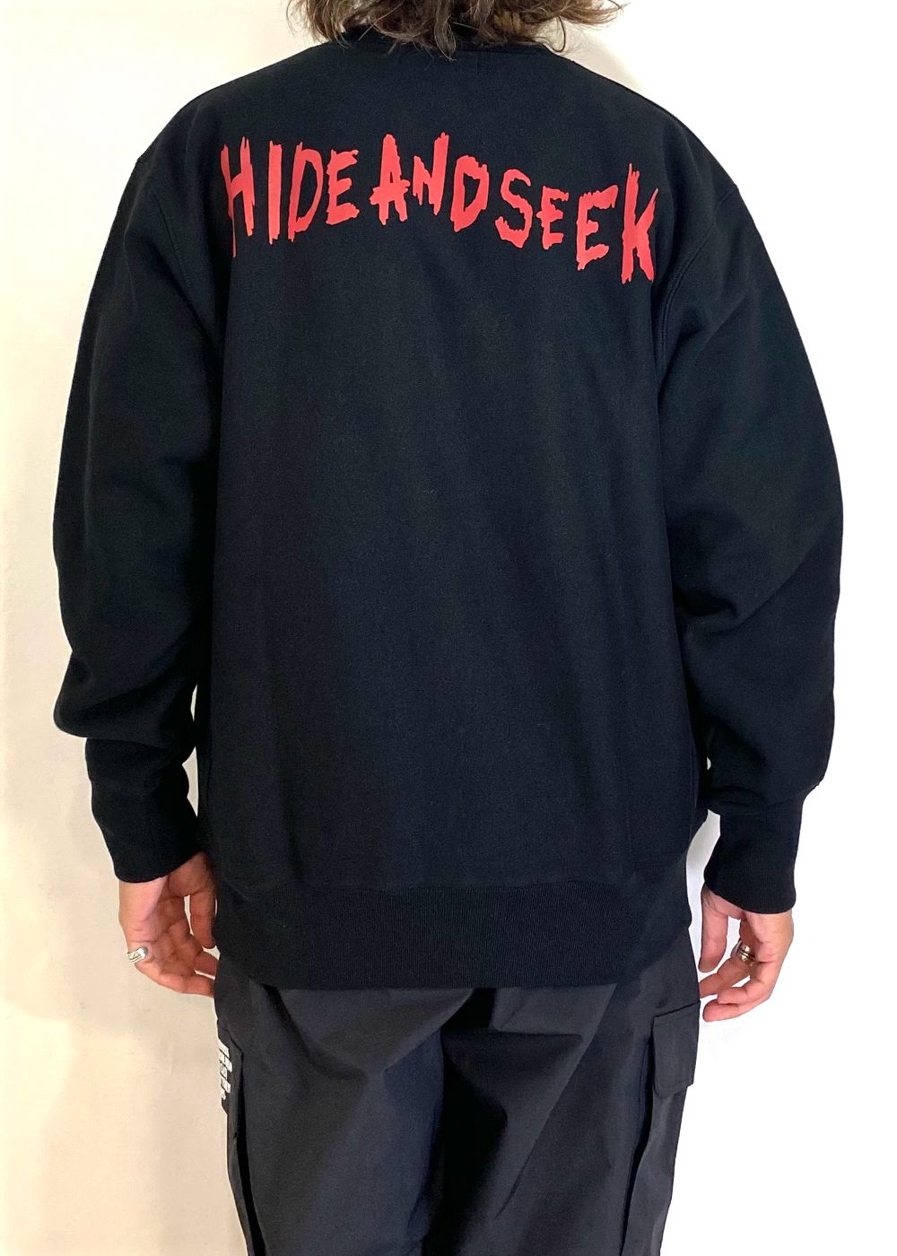 Eagle Sweat Shirt (BLACK×RED) / イーグル クルーネック スウェット