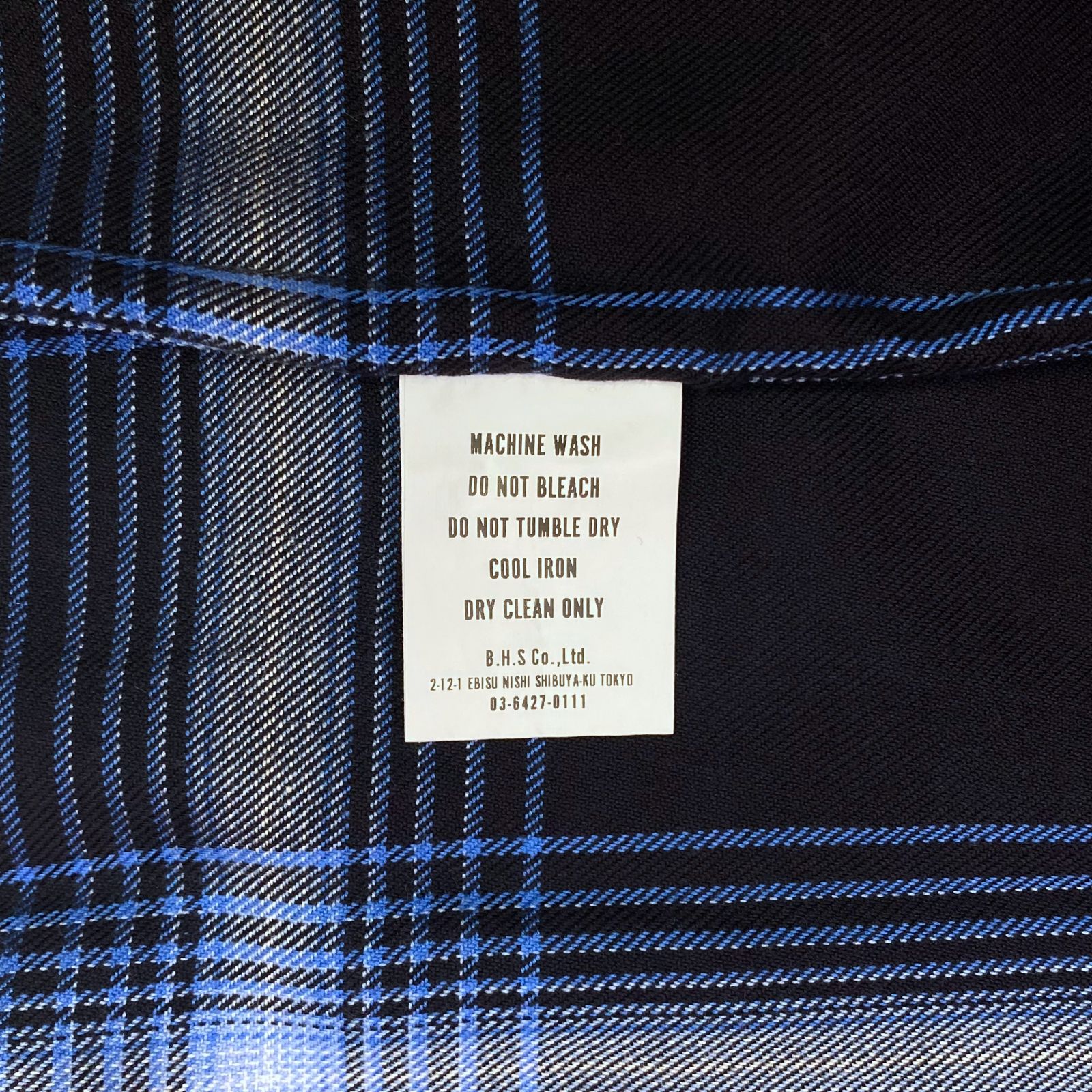 COTTON RAYON CHECK SHIRT (NAVY CHECK) / チェック コットンレーヨン ネルシャツ