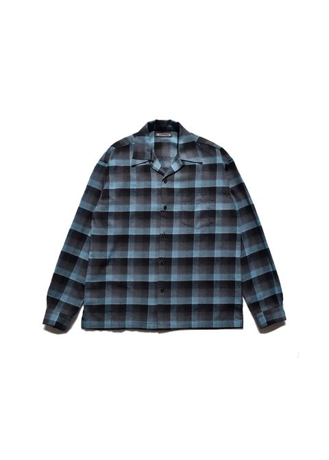 C.R Flow Ombre Check Open Collar L/S SH  (BPT) / オンブレチェック オープンカラーシャツ