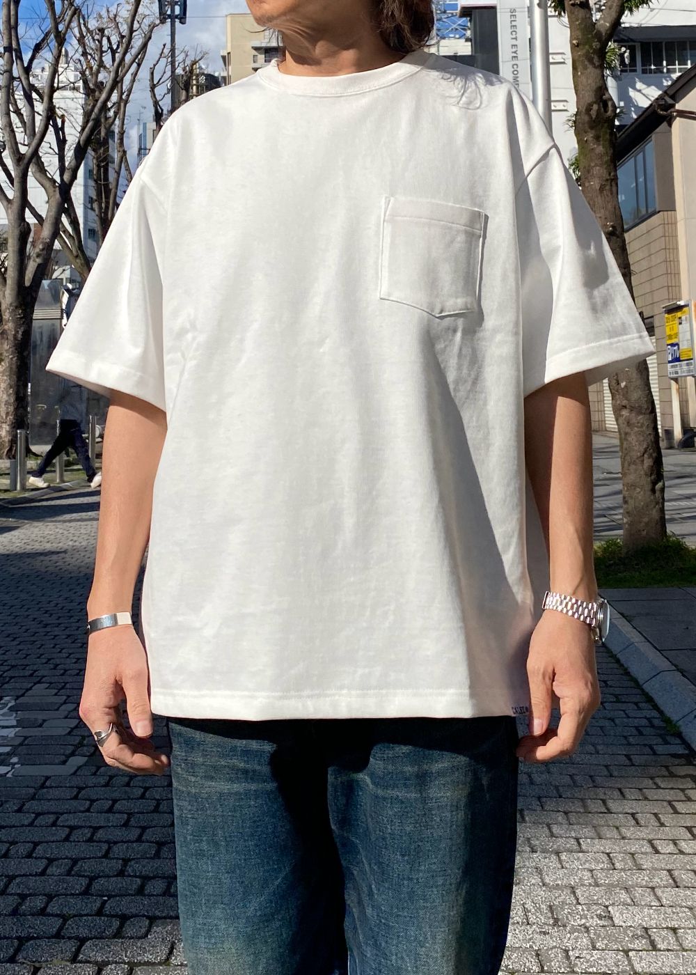 HEAVY OZ POCKET TEE (WHITE) / オリジナル ヘビーオンス ポケット Tシャツ