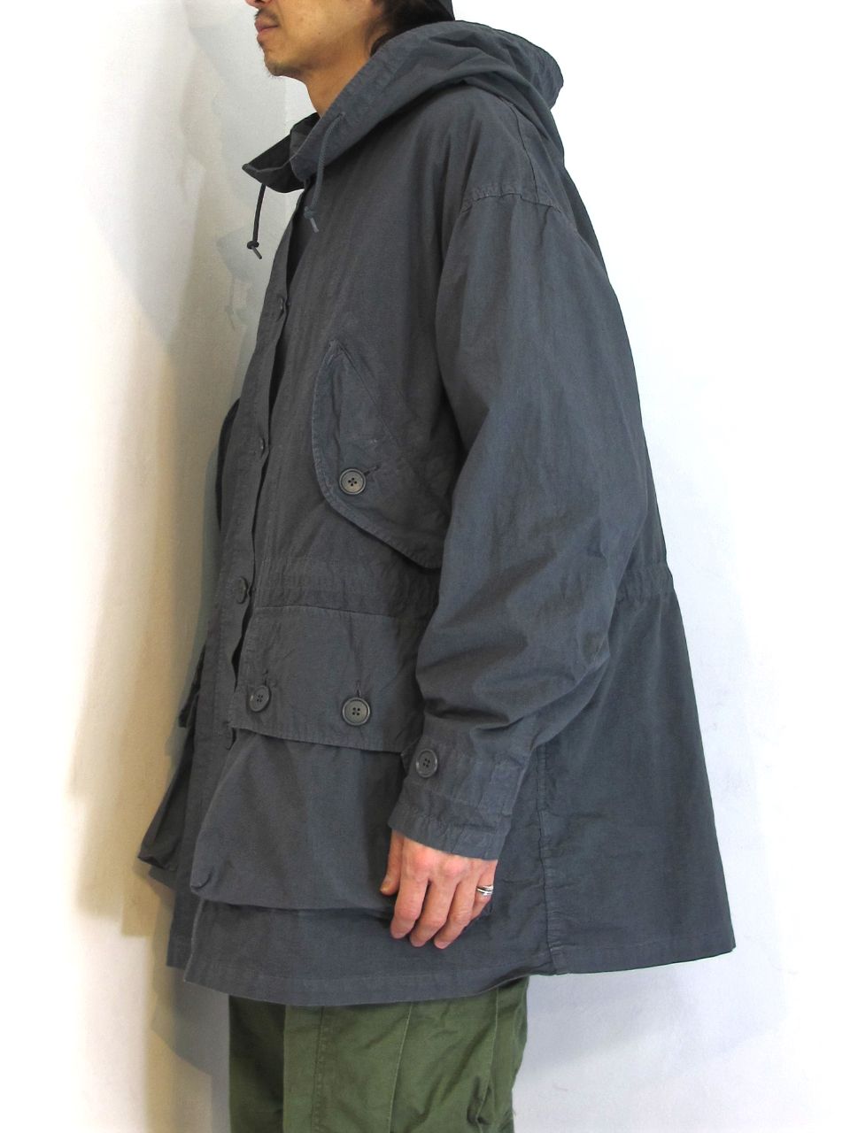 COOTIE PRODUCTIONS - GARMENT DYED UTILITY OVER COAT (GRAY 