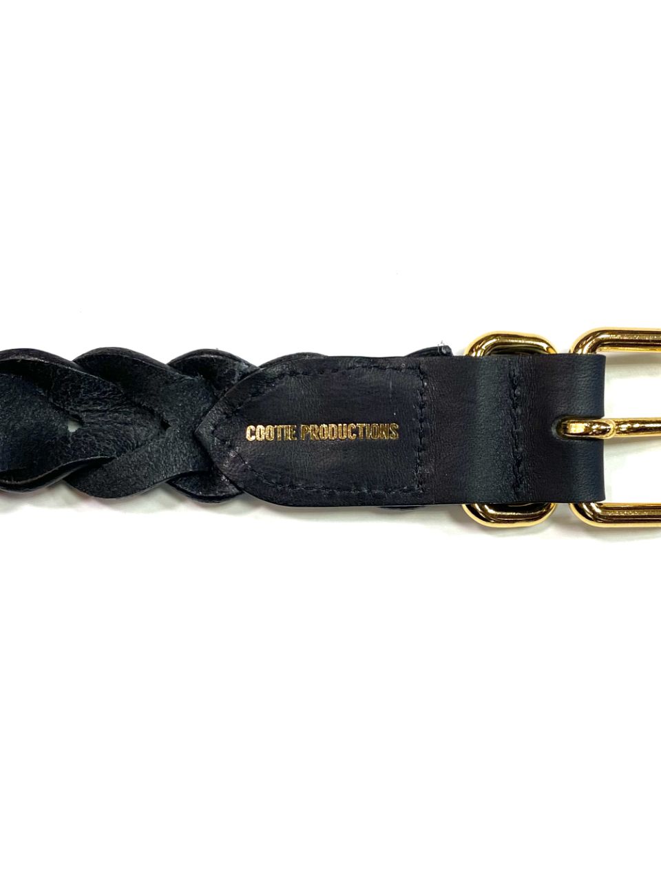 COOTIE PRODUCTIONS - Leather Braid Belt (SILVER) / レザー メッシュ 