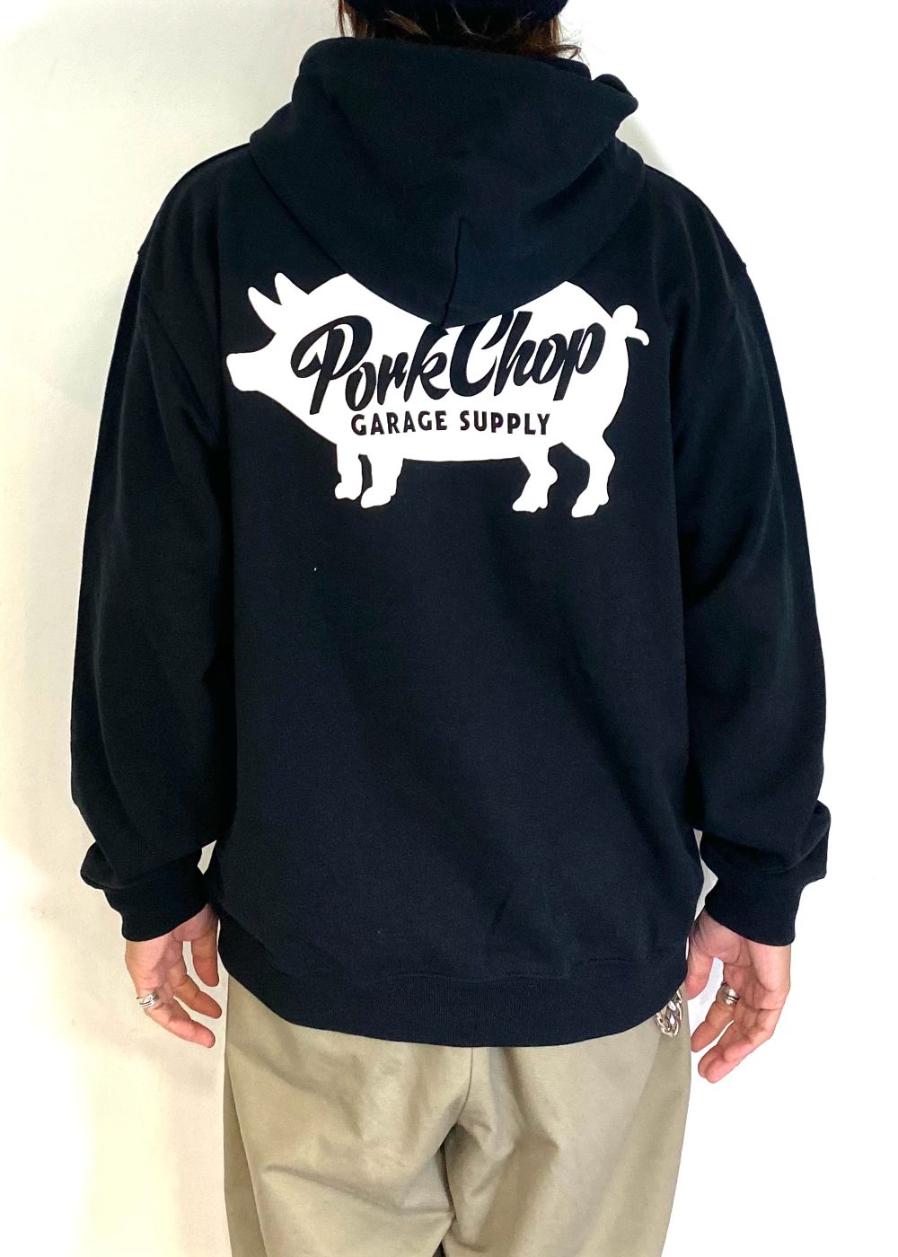 SCRIPT PORK HOODIE (BLACK) / ロゴ スウェットパーカー
