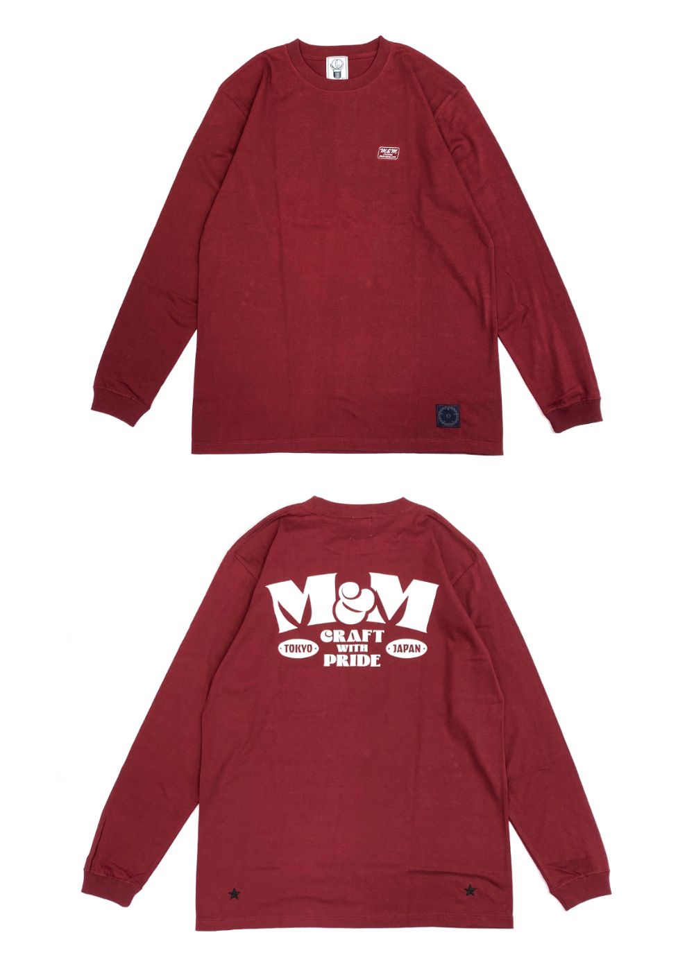 M&M CUSTOM PERFORMANCE - PRINT L/S TEE (BURGUNDY) / プリントロンT