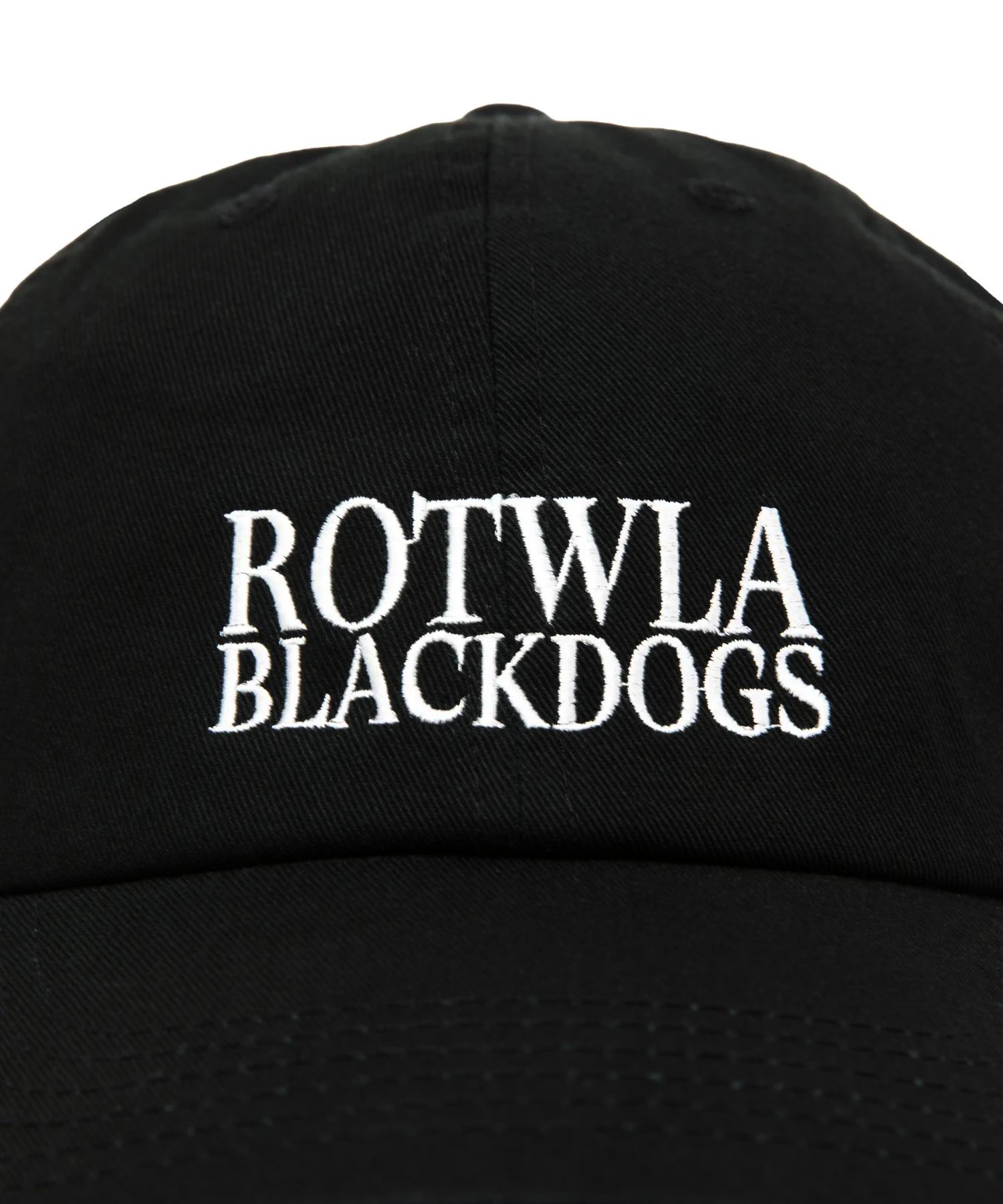 ROTWLA CAP (BLACK) / ロゴ刺繍 ダッド キャップ。