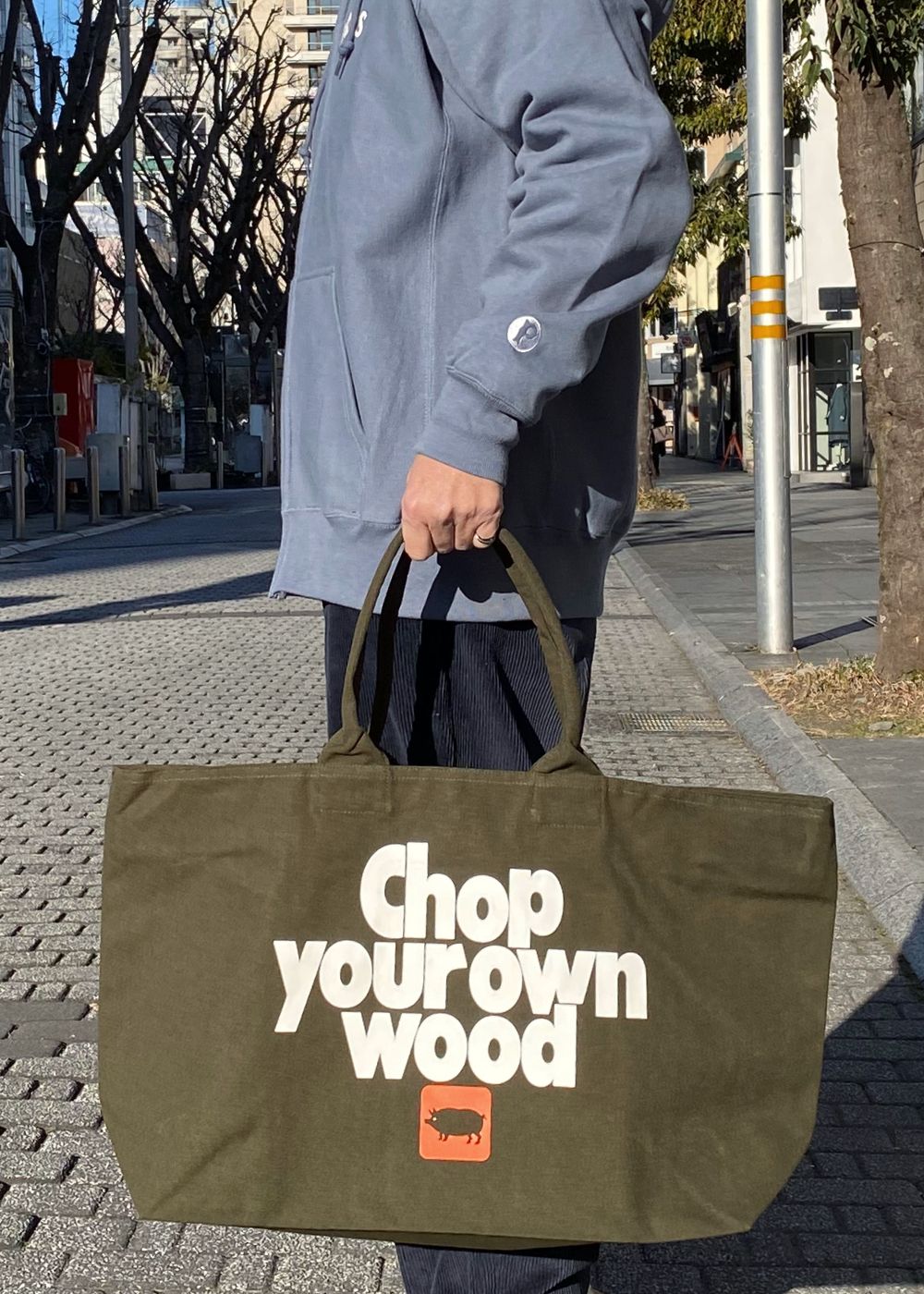 CYOW ZIP TOTE BAG (OLIVE) / プリントトート バッグ